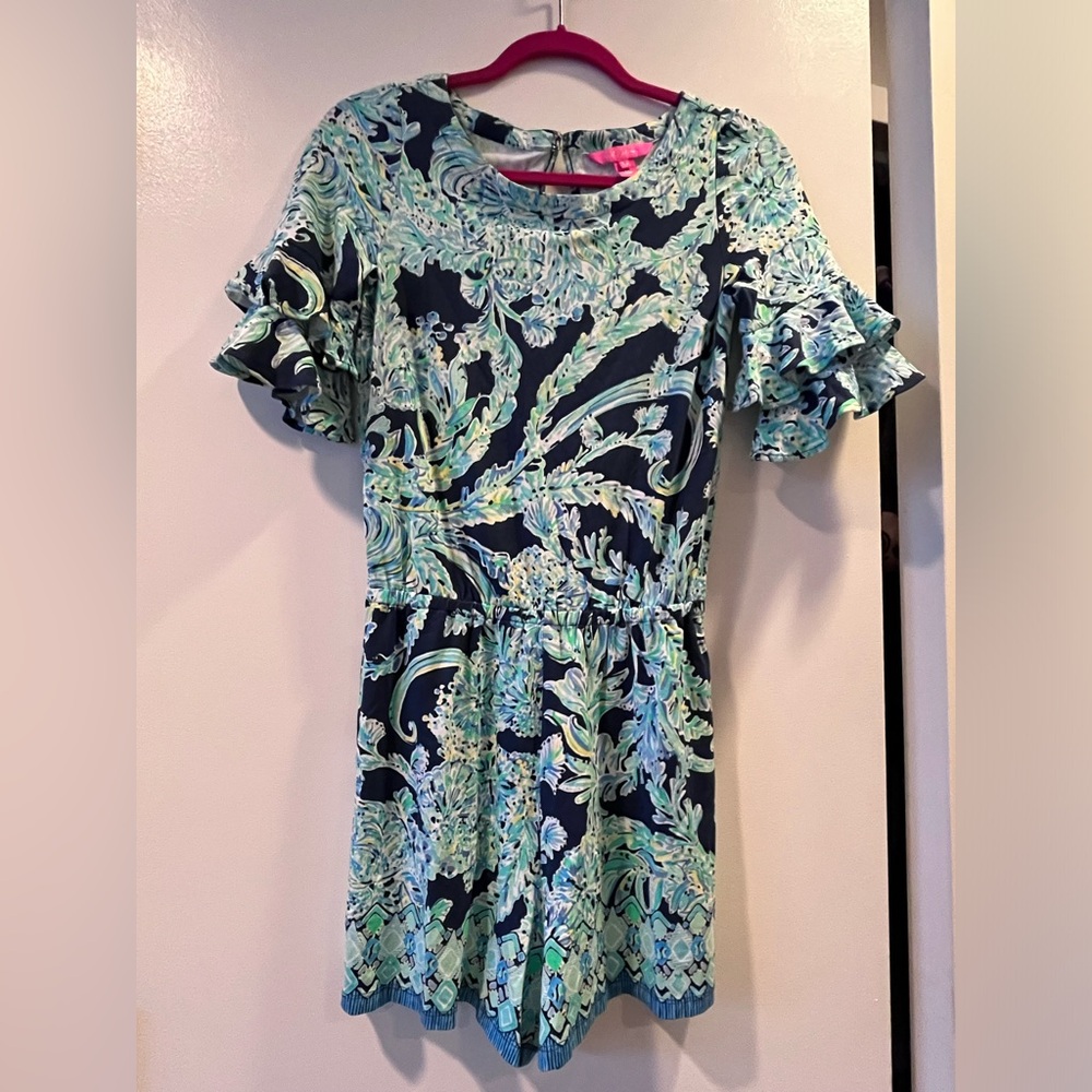 Lily Pulitzer Lula Floral Ruffle Sleeve Romper
